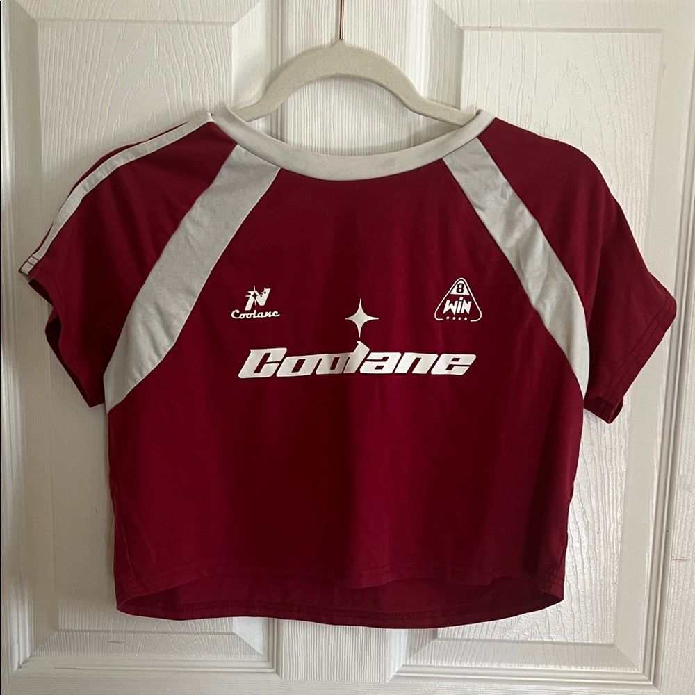 Red and White Sports Top